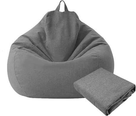 Stora små lata soffor överdrag stolar utan fyllning linne tyg solstol sits bönpåse puff soffa tatami vardagsrum bönpåsar (100 x 120 cm)