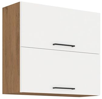 Kuechen-preisbombe Vigo Hängeschrank 80 Eiche Lancelot Weiß Hochglanz Küchenzeile Küchenblock Küche