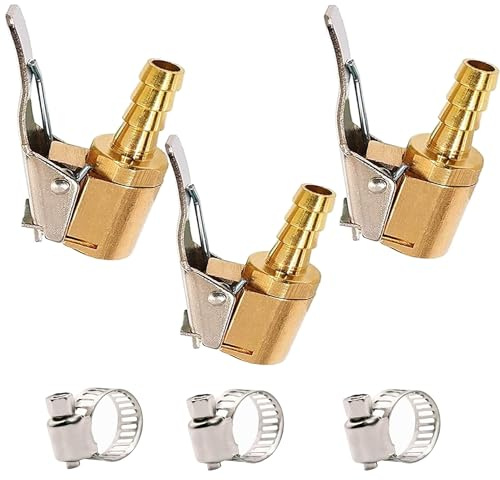 YUEMING 3 Stück Autoventil Hebelstecker 8mm Air Chuck Messing Reifen Füllnippel Ventilaufsatz Momentstecker Hebelstecker Auto Druckluft Ventilstecker für Alle Reifenventile mit Ventilgewinde