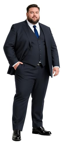 GATMSTZ Herrenanzug 3 teilig Große Größen 48-76 Regular Fit Sakko Weste Hose Komplett Set für Hochzeit Abschlussball Formelle Anlässe, Anthrazit, 74