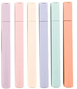 Farb-Textmarker, Pastell-Marker-Set, 6-teiliges Pastell-Marker-Set in verschiedenen Farben, Büro-Schulbedarf, ästhetischer Textmarker für Planer, Tagebücher, Notizen