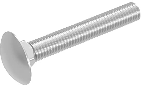 SECCARO Schlossschraube M10 x 70 mm, Edelstahl V2A VA A2, DIN 603 / ISO 8677, Flachrundkopf mit Vierkantansatz, Vollgewinde, 20 Stück