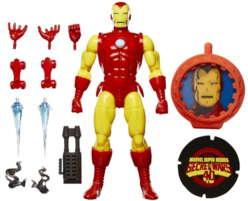 Marvel Legends Series Iron Man, Avengers Retro Marvel Comics Secret Wars Collectible 6 Inch Action Figure, Red and Gold