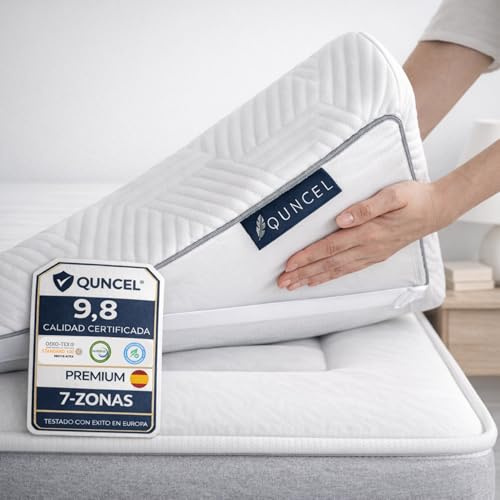 Topper Viscoelástico 150x190 Híbrido ViscoGel | 7 cm | Alivia Dolor de Espalda y Cervicales | Descanso Profundo | Mattress Topper Colchon | Toper Colchon 150x190
