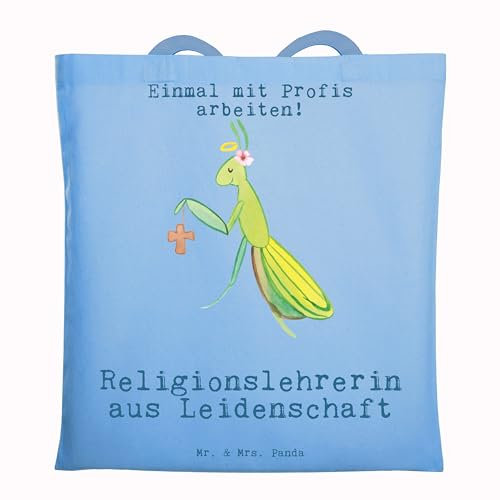 Mr. & Mrs. Panda Stoffbeutel Religionslehrerin Leidenschaft - Geschenk, Witzig, Schultertasche, Strandtasche, Spruch, Grundschule, Einkaufstüte, Umhängetasche, Tote Bag, Beutel, Lustig