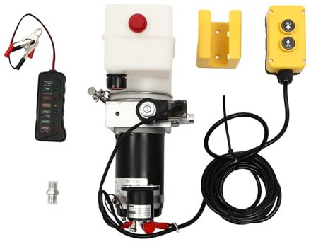 Pompa idraulica, 12 V, unità idraulica ad azione semplice, 800 W, 1,5 l, velocità nominale per rimorchi ribaltabili, ascensori fissi, veicoli sanitari, ascensori auto