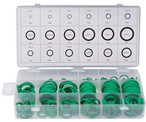 1 Kit von 279 Gummi-Stück O-Ringe, Dichtung für Rohre Tap Trucks, Gummi-Unterlegscheiben für Sanitär, Grün