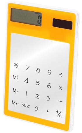 SEWACC 2pièces Calculatrice Solaire Transparent à Écran LCD Panneau Tactile pour École Et Bureau Orange