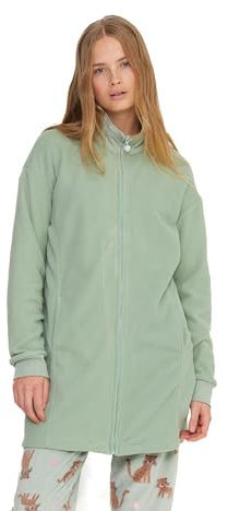 Noidinotte - Vestaglia donna roar in pile con zip - S Verde