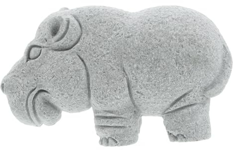 Toddmomy Landscape Fish Tank Ornaments Stone Hippo Craft Statue Decorative Stone Animal Decor
