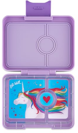 Yumbox Caja de aperitivos a prueba de fugas, sin BPA, 3 compartimentos para niños y adultos, portátil, ligero y fácil de limpiar, ideal para frutas, verduras, galletas