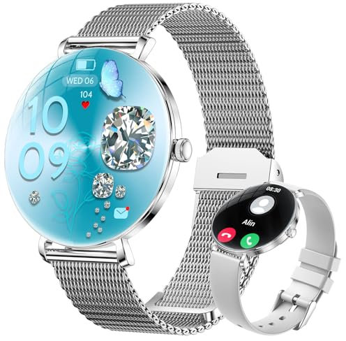 SIEMORL Women’s Smartwatch – Ultra Thin Luxury Design with 1.43 AMOLED, Bluetooth Calling,121 Sports Modes, Period & Sleep Tracker, IP68 Waterproof, 7 Day Battery, Mesh & Silicone Straps