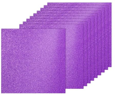 PATIKIL 20Blätter Lila Glitzer Karton 12x12 Zoll Glitzerpapier Karton | Glänzendes, Scrapbook 250gsm, Großes Schimmern, Für Basteln Scrapbook DIY Kunst Hochzeit Party, Glitzerpapier