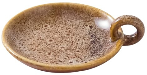 Gorise Ceramic Incense Holder and Holy Wood Bowl Fireproof Incense Burner for/Candles Versatile Spiritual Decor with Glazed Handle (Teal, 12.5cm)