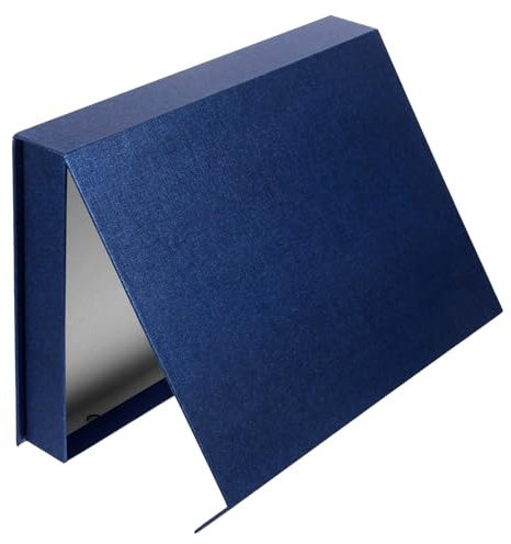 COLLBATH Tragbare Geschenkbox aus Papier mit Deckel Magnetischer Klappdeckel Klassische Blaue Verpackungskarton Vielseitig und Einfach zu Öffnen für Verschiedene Anlässe