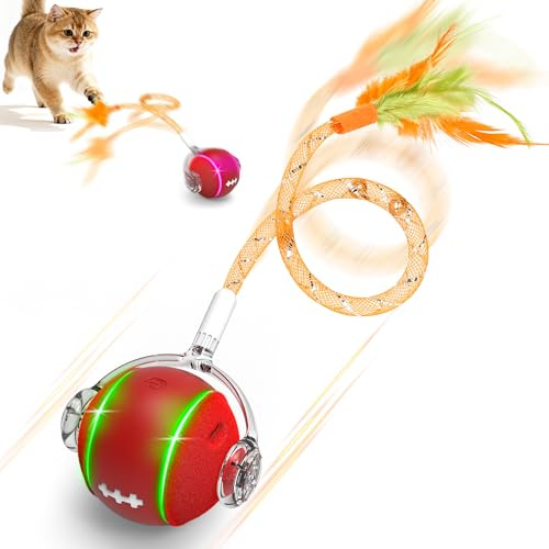 FUGODIWI Katzenspielzeug Selbstbeschäftigung, Interaktives Katzenspielzeug with 3 Modes, Rechargeable Silent Katzenspielzeug Elektrisch, Interaktiv Katzen Ball 2025