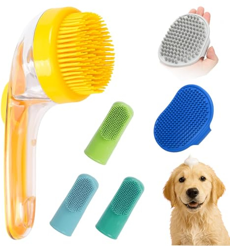 Woalopted Hundeshampoo Bürste - Hundeshampoo Massagebürste,Rutschfeste weiche Silikonborsten,Für Spa Zuhause Indoor Outdoor Camping