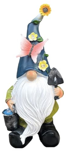 Nain de jardin drôle - Statues de fées naines de résine, nains de jardin figurines solaires pour la écoration extérieure | Figurines de écoration paysagère pour femmes hommes cadeau 'anniversaire