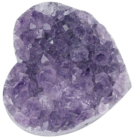 Toyvian Decorazione Pietra Cristallo Viola Naturale Forma Cuore Medio Ornamento Cluster per Casa Ufficio Atmosfera Calda e Regalo Festivo