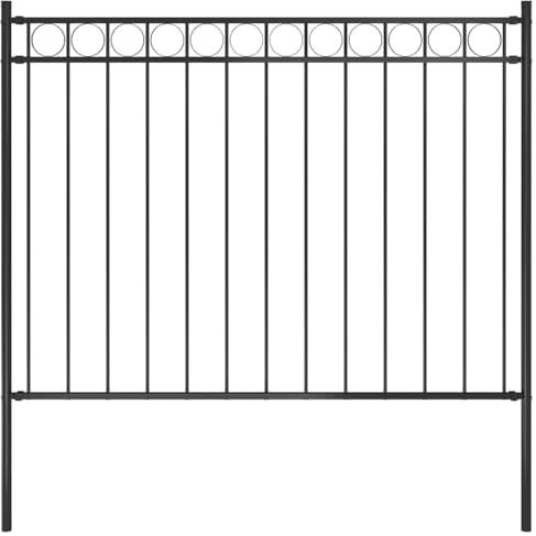 Frise décorative pour cour, clôture de jardin en acier - 1,81 x 1,2 m - Noir - Pour jardin, terrasse, balcon