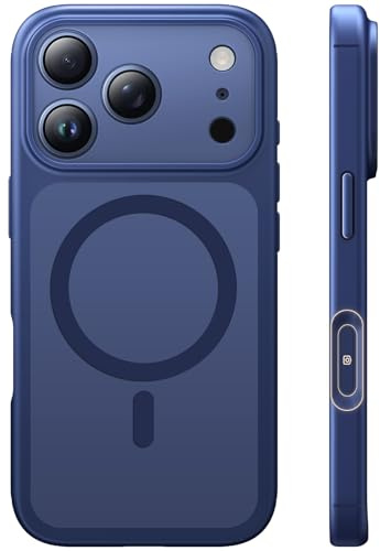 TAURI für iPhone 17 Pro Max Hülle 6,9 Zoll mit Mattrückseite - Tiefblau | Vollständiger Kameraschutz, Kompatibel mit MagSafe, Kameratasten- Schutz, Stoßfest Militärstandard Magnetisch Handyhülle