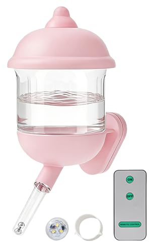 Weqizuerqi Wasserflasche für Hamster | magnetische Tränke, 170 ml, tropfsicher – mit Nachtlicht Fernbedienung und Tropfschutz – für Chinchilla-Käfig, Frettchen, Octodon, Zwergkaninchen