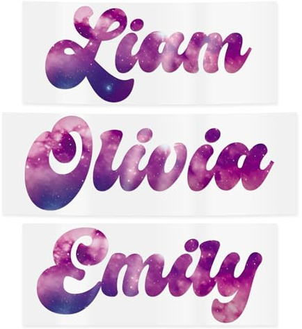 Personalised Name Sticker | Custom Galaxy Vinyl Decal | Aesthetic Waterproof Label for Laptop - Bottle - Lunchbox