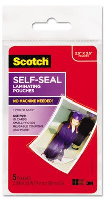 selbstdichtend Laminierhüllen, glänzend, 2 15/16 X 3 15/16, Wallet Size, 5/Pack