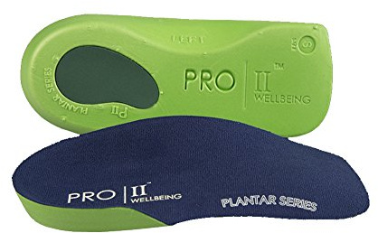 Slim Fit Orthotic Arch Support Insoles, 3/4 Length, Plantar Fascitis & Knee Pain Relief (Green, 5/6.5 UK)