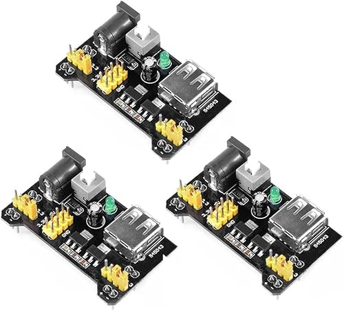 Aihasd 3PCS Breadboard Netzteil Adapter Power Supply Modul 3.3V/ 5V | Steckplatine für Arduino