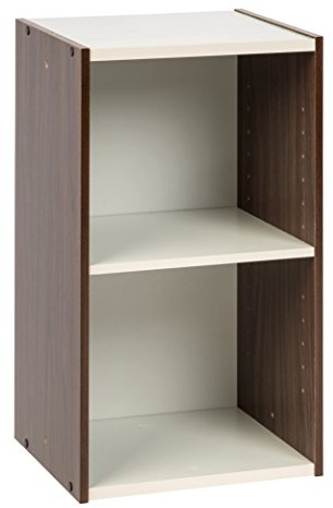 Iris Ohyama Platzsparendes Regal, Extra Breit, 2 Ebenen, Braun, Verstellbar, Modular, Für Wohnzimmer, Homeoffice, Schlafzimmer, Organisation, Bücher, CD, Dekor, Einfache Montage, UB-6035