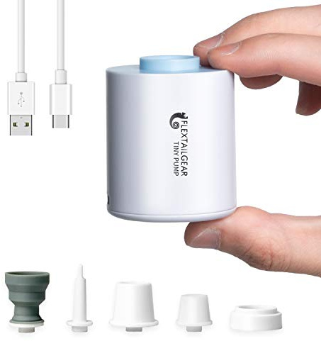 FLEXTAILGEAR Portable Air Pump for Inflatables, 2.82oz Classic Tiny Air Pump, Rechargeable Electric Air Pump to Inflate Deflate for Camping Gear Pool Floats Air Mattress Vacuum Storage Bags