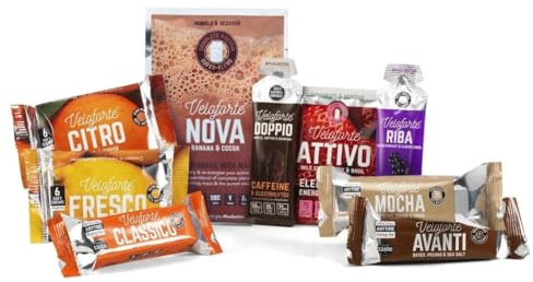 Veloforte Starter Pack - Premium Box of 3 Energy Bars, 2 Energy Gels, 2 Energy Chews, 1 Recovery & 1 Hydration Powder, 100% Natural & Great Taste Awards Winner
