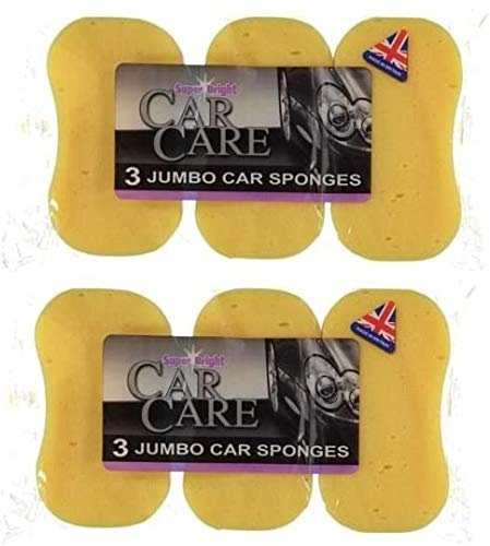 Super Bright: Car Care, Window Cleaning (3 x Jumbo Sponges), 2 Pack