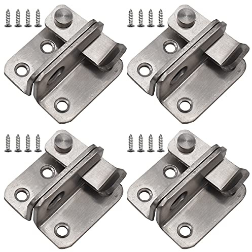 Türriegel Edelstahl Bolzenriegel,RoadLoo 4 Stück Schieberiegel Verdickter Bolzen Türriegel Türschieber Bolzenriegel Schieberiegel Lock Haspe für Verschiedene Arten Türen Schlossriegel mit Passende