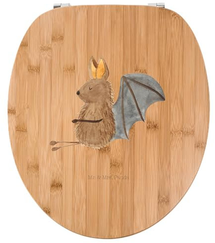 Mr. & Mrs. Panda Motiv WC Sitz Fledermaus Sitzen - Geschenk, entspannen, Tiere, Klobrille, Gute Laune, lustige Sprüche, WC-Sitz, Tiermotive,