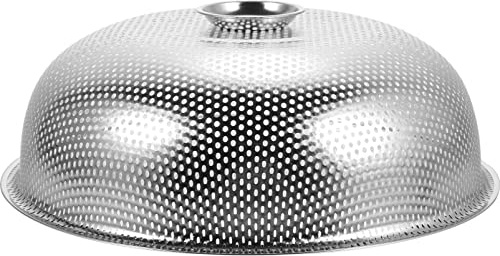 Zerodeko Fliegenhaube Edelstahl Abdeckhaube Lebensmittel Abdeckung Runde Speiseglocke Fliegenschutz Obsthaube Fliegenschirm für Speisen Picknick Camping Partys 25.5cm