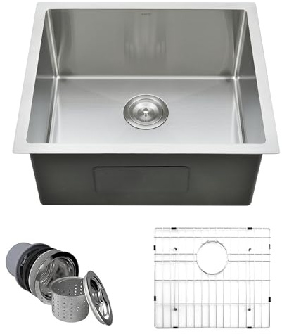 PEPO 21x18 Inch Undermount Kitchen Sink, 16 Gauge 304 Stainless Steel