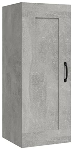 vidaXL Armario Colgante Almacenamiento Auxiliar Mueble Salón Pared Vitrina Flotante Decorativo para Casa Madera Contrachapada Gris Hormigón