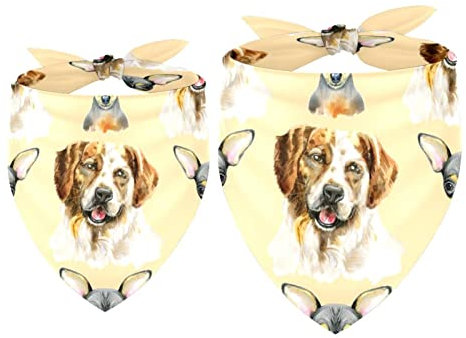2er-Pack Hundehalstücher Chihuahua und Golden Retriever Hund Mädchen-Jungen-Lätzchen, Hundeschal, Kopftuch, Zubehör für kleine, mittelgroße und große Hunde, Welpen, Katzen, Haustiere