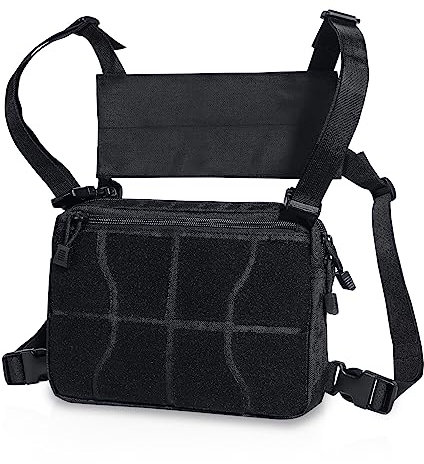 Kyrio Chest Rig Molle Tactical Chest Rig Pouch Herren Harness Taschen Brustgurthalter Weste für Zwei-Wege-Radio Walkie Talkies