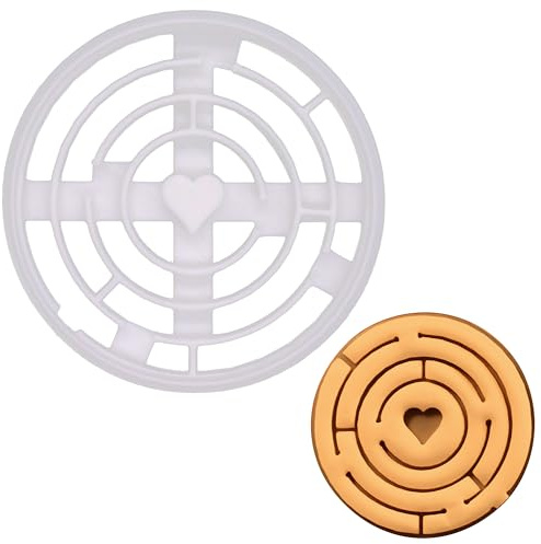 BAKERLOGY Puzzle to My Heart Cookie Cutter (Maze Pattern) - Detailed Biscuit Cutter Design for Baking and Crafts, Ideal on Fondant, Dough, Clay