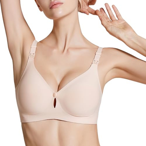 ZUMIY Reggiseno per I'allattamento, maternità Ultra Liscio, Senza Cuciture, con Coppe Sottili e Inserti Rimovibili, Forma Naturale, Reggiseno da Notte per I'allattamento