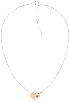 Tommy Hilfiger Jewelry Halskette oder Armband für Damen aus Bicolor-Edelstahl mit Herz-Charm