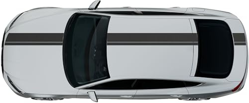 Kiwistar - Autoaufkleber Rallye Streifen - 23 x 400 cm - Dunkelgrau matt - selbstklebend - Viperstreifen für Auto, Motorhaube, Karosserie - Tuning Aufkleber Racing Deko