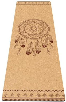 Fiita Premium Yogamatte Kork rutschfest: aus Naturkautschuk rutschfest & Kork, natürlich & nachhaltig, großzügige Maße (183x61x0,5cm), natürliche Yogamatte rutschfest Yoga Matte