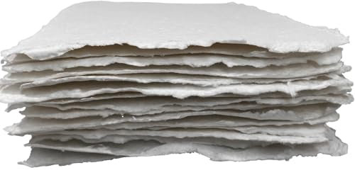 Wanderings Dickes Handgemachtes Aquarellpapier Mit Gerissenem Rand - 23 x 30.5 cm - 500gsm, Premium Weißes Kaltgepresstes Strukturiertes Mischpapier Aus Recycelter Baumwolle - 15 Lose Blätter