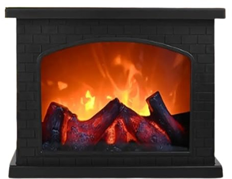Ragyzity Decorative Small Fireplace Lantern, Flameless Portable Electric Light, Cozy Indoor Mini Fireplace for Home Christmas Decor