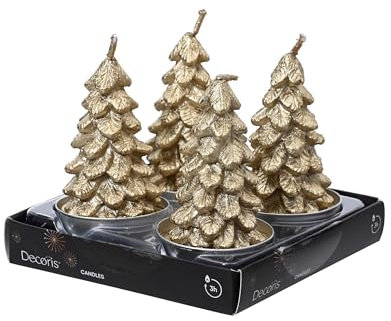 Vela Lifetime Dorado Árbol de Navidad 9,2 x 9,2 cm