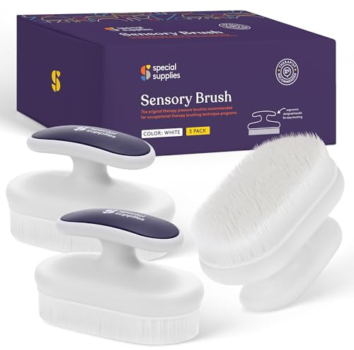 Special Supplies Sensory Brush Therapressure Therapy Brush for Occupational and Sensory Brushing, Stimulating, Calming Tools for Kids and Adults, Soft Flexible Bristles, Latex Free (3 Pack)